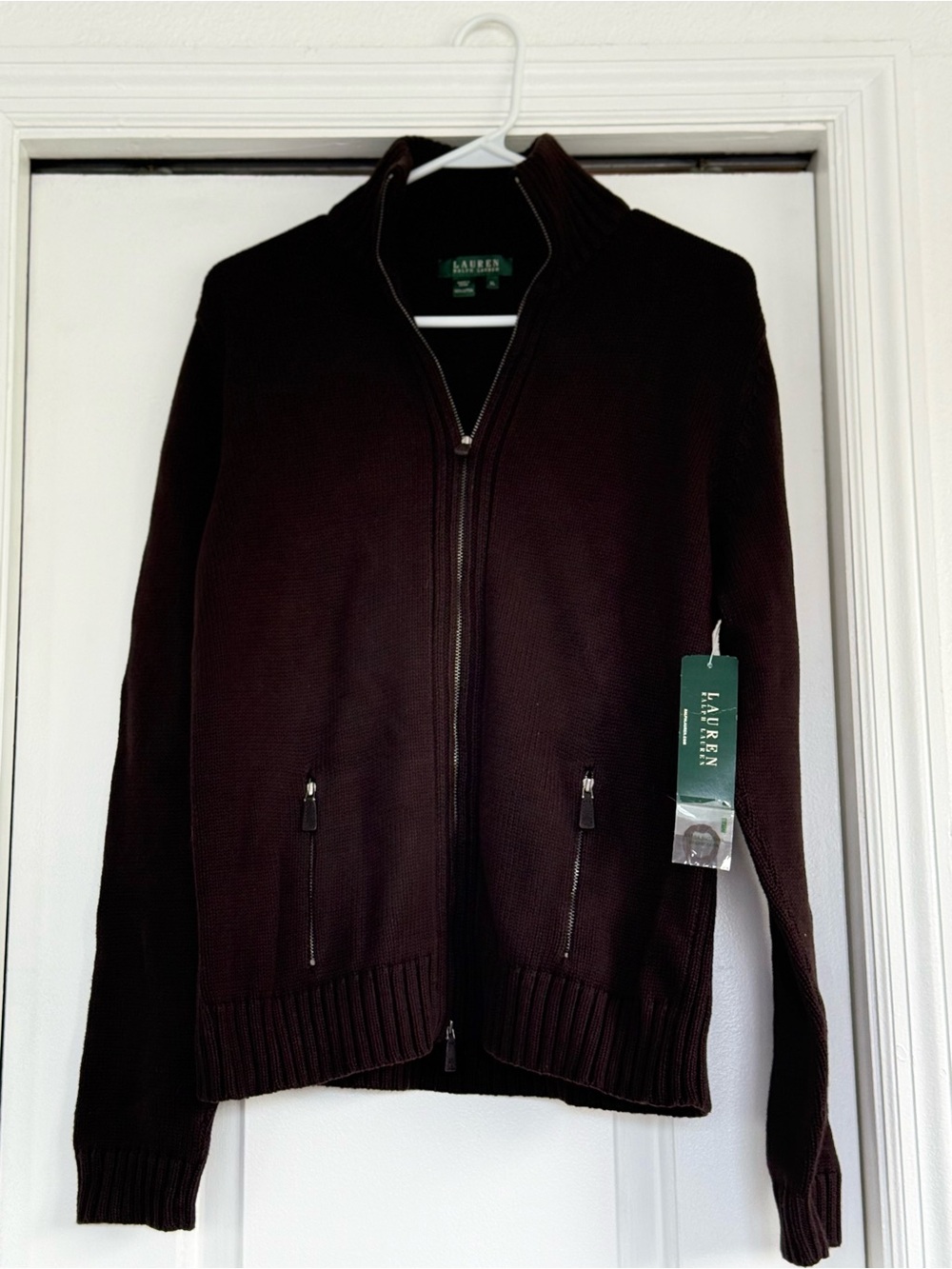 Lauren Ralph Lauren Dark Brown Full-Zip Women's Cardigan